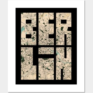 Berlin, Germany City Map Typography - Vintage Posters and Art